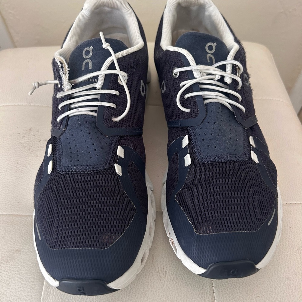 On Running Midnight | White Cloud 5 Running Shoes Sneakers Sz. 9 - Picture 7 of 10